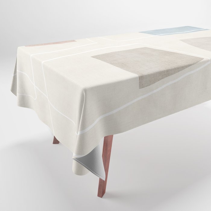 Neutral Minimalist Abstract Artwork Tablecloth Gallery Image 1