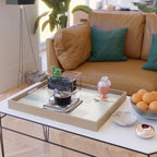 Neutral Minimalist Abstract Artwork Serving Tray Gallery Image 2