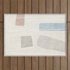 Neutral Minimalist Abstract Artwork Outdoor Rug Gallery Image 1