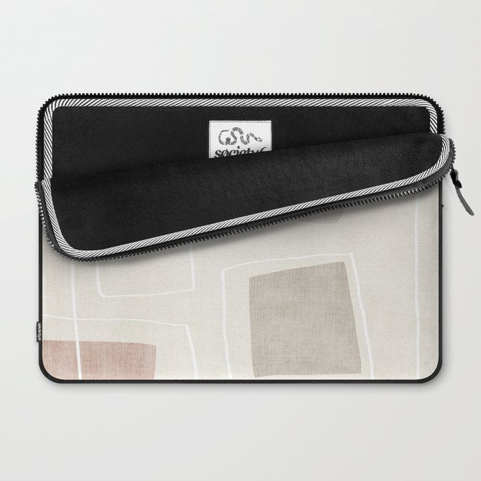 Neutral Minimalist Abstract Artwork Laptop Sleeve Gallery Image 2