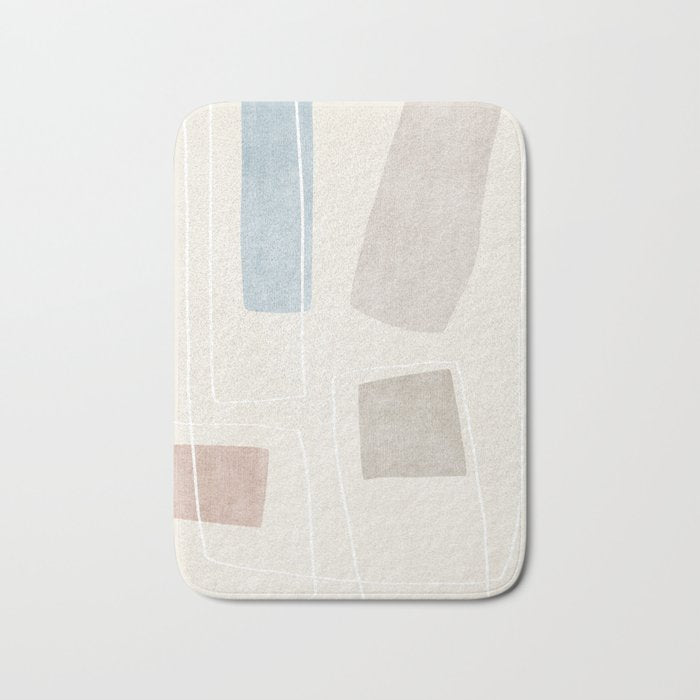 Neutral Minimalist Abstract Artwork Bath Mat Gallery Image 1