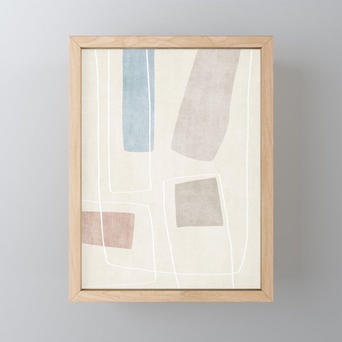 Neutral Minimalist Abstract Artwork Mini Art Print Gallery Image 1