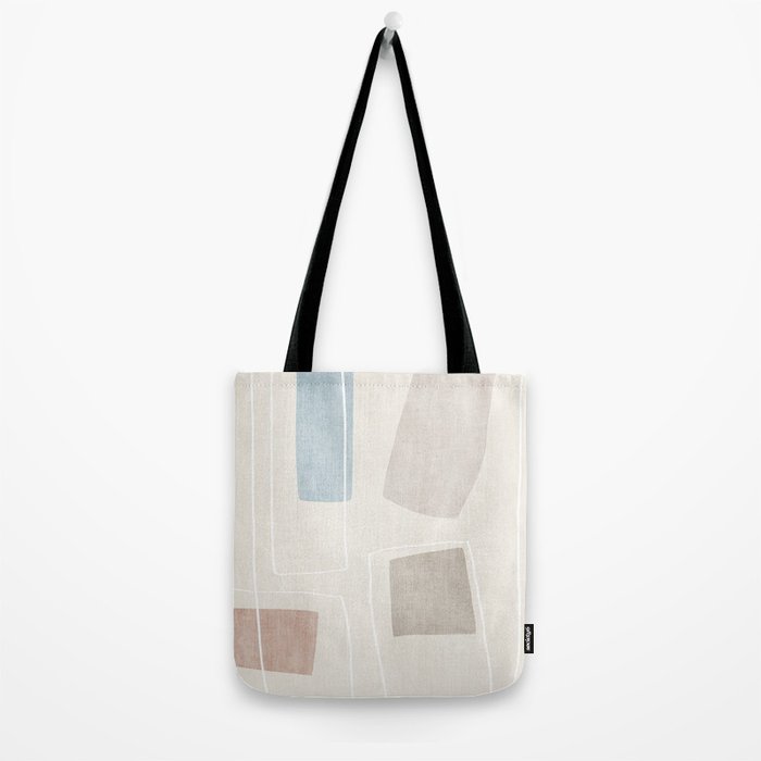 Neutral Minimalist Abstract Artwork Tote Bag Gallery Image 2