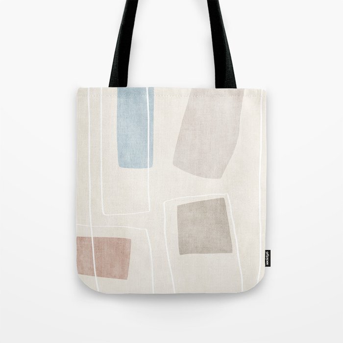 Neutral Minimalist Abstract Artwork Tote Bag Gallery Image 1