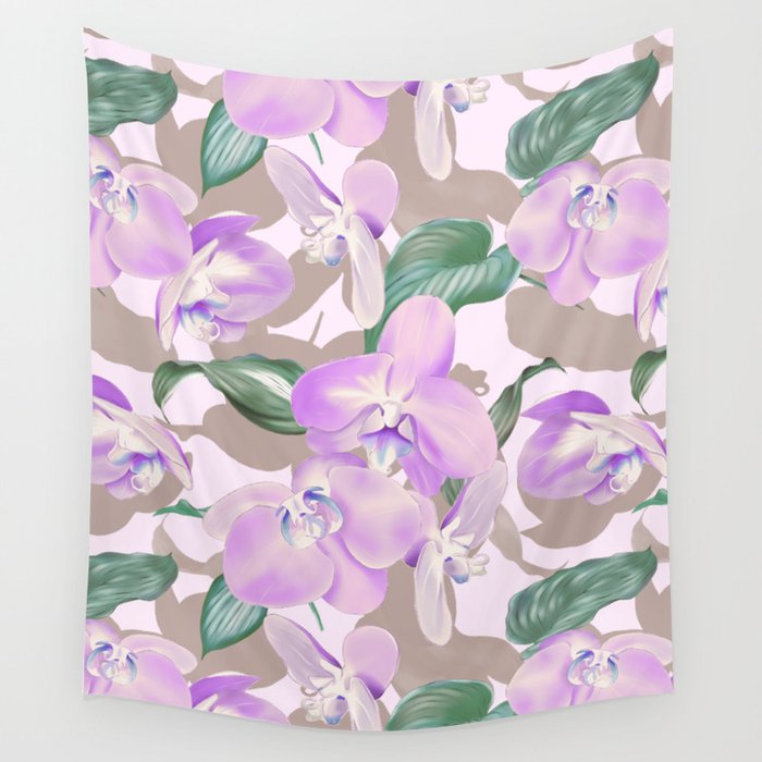 Lovely lilac exotic flowers L Wall Tapestry Gallery Image 4