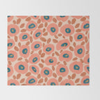 Textured Bold Flower - Peach Throw Blanket Gallery Image 2