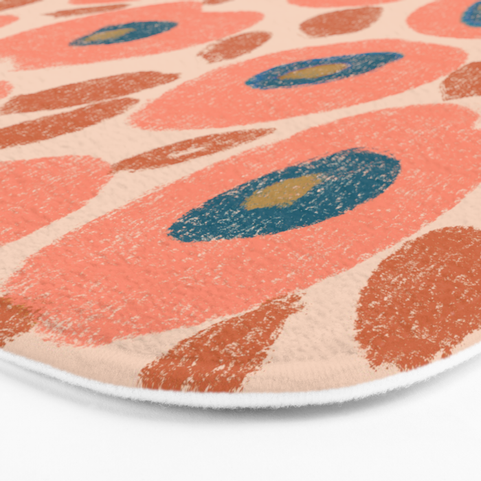 Textured Bold Flower - Peach Bath Mat Gallery Image 3