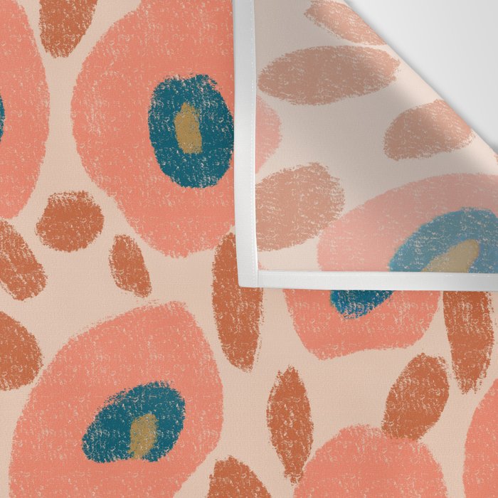 Textured Bold Flower - Peach Wall Tapestry Gallery Image 3