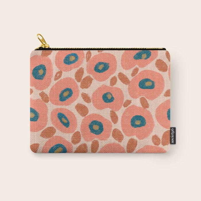 Textured Bold Flower - Peach Carry All Pouch Gallery Image 1