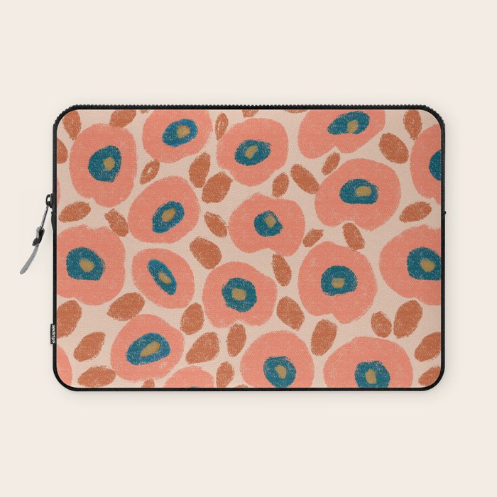 Textured Bold Flower - Peach Laptop Sleeve Gallery Image 1