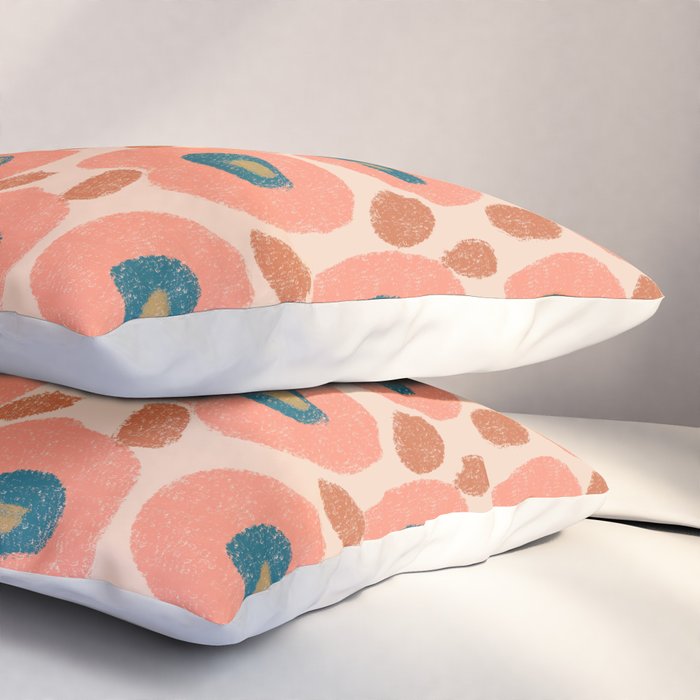 Textured Bold Flower - Peach Pillow Sham Gallery Image 3