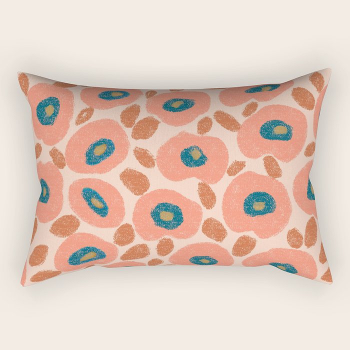 Textured Bold Flower - Peach Rectangular Pillow Gallery Image 1