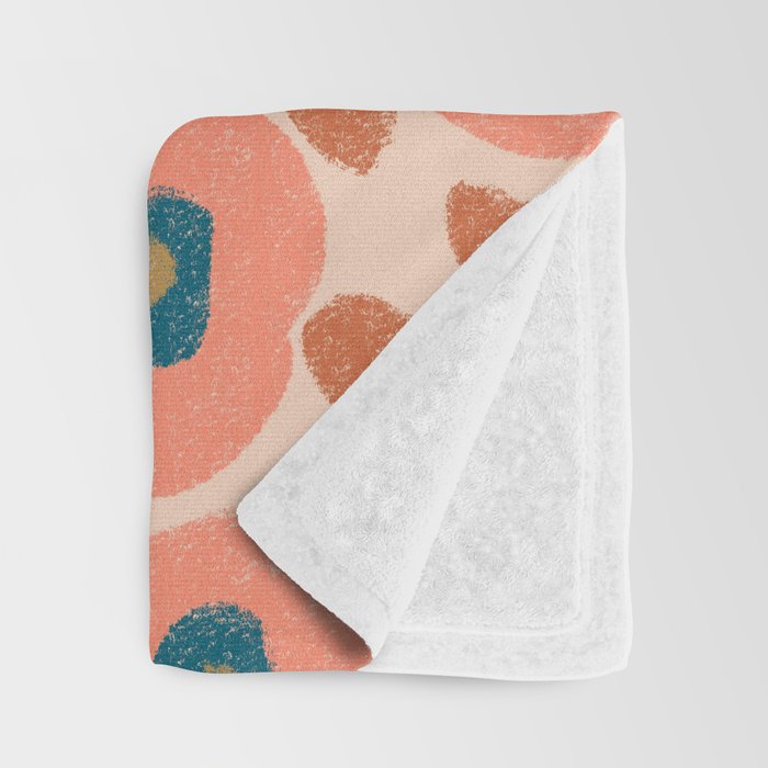 Textured Bold Flower - Peach Throw Blanket Gallery Image 3