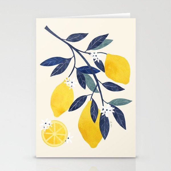 Mediterranean lemon branch pattern Stationery Card Gallery Image 1