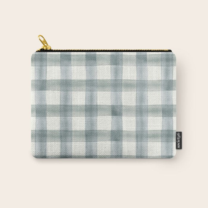 watercolor plaid - muted blue Carry All Pouch Gallery Image 1