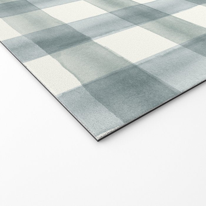 watercolor plaid - muted blue Welcome Mat Gallery Image 2