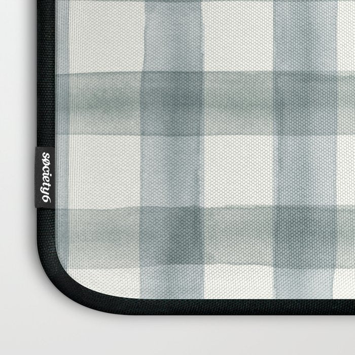 watercolor plaid - muted blue Laptop Sleeve Gallery Image 3