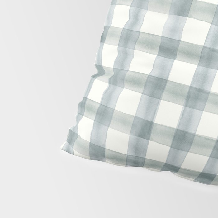 watercolor plaid - muted blue Pillow Sham Gallery Image 4