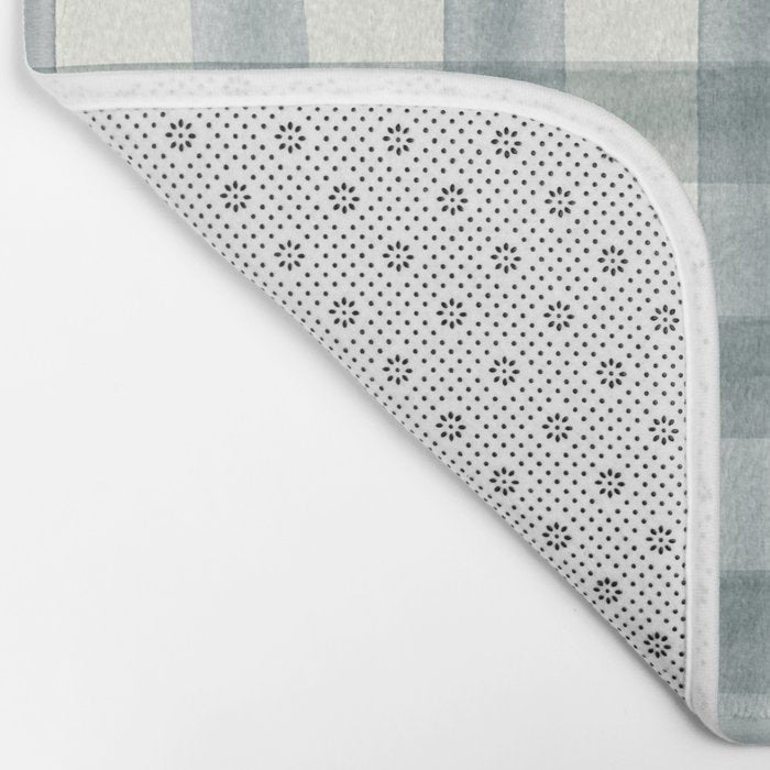 watercolor plaid - muted blue Bath Mat Gallery Image 2