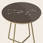 Taurus Zodiac Star Constellation Line Art Coffee Brown Side Table Gallery Image 2