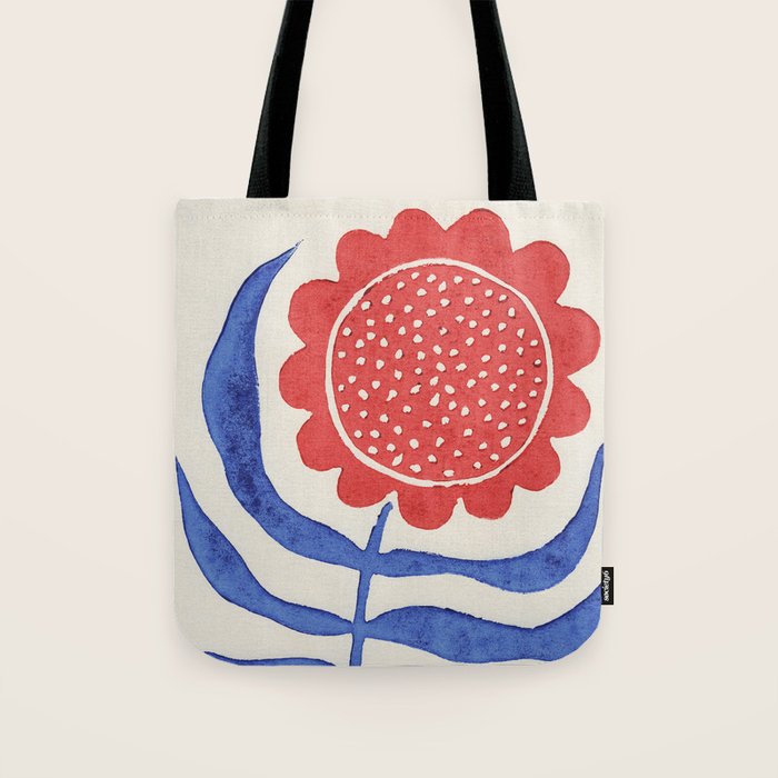 Red Flower / Lino Print Tote Bag Gallery Image 1