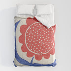 Red Flower / Lino Print Comforter Gallery Image 6