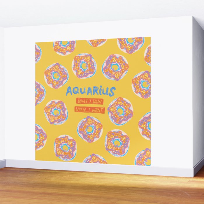 Aquarius Confidence in Buttercup Yellow | Zodiac Series Wall Mural Gallery Image 2