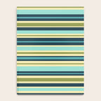 Stripes in Blue Aqua Olive Vanilla Notebook Gallery Image 4