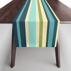 Stripes in Blue Aqua Olive Vanilla Table Runner Gallery Image 1