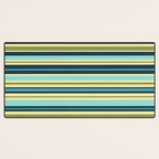 Stripes in Blue Aqua Olive Vanilla Desk Mat Gallery Image 3