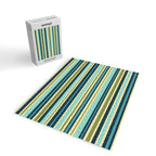 Stripes in Blue Aqua Olive Vanilla Jigsaw Puzzle Gallery Image 2
