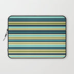 Stripes in Blue Aqua Olive Vanilla Laptop Sleeve Gallery Image 1