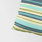 Stripes in Blue Aqua Olive Vanilla Pillow Sham Gallery Image 4
