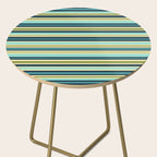 Stripes in Blue Aqua Olive Vanilla Side Table Gallery Image 2