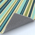 Stripes in Blue Aqua Olive Vanilla Rug Gallery Image 4