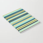 Stripes in Blue Aqua Olive Vanilla Notebook Gallery Image 2
