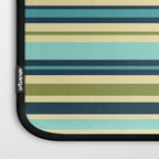 Stripes in Blue Aqua Olive Vanilla Laptop Sleeve Gallery Image 3