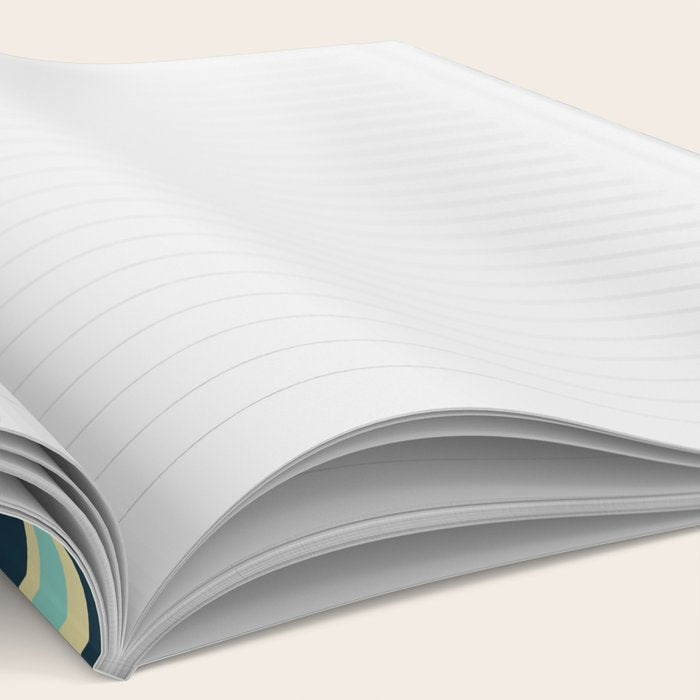 Stripes in Blue Aqua Olive Vanilla Notebook Gallery Image 2