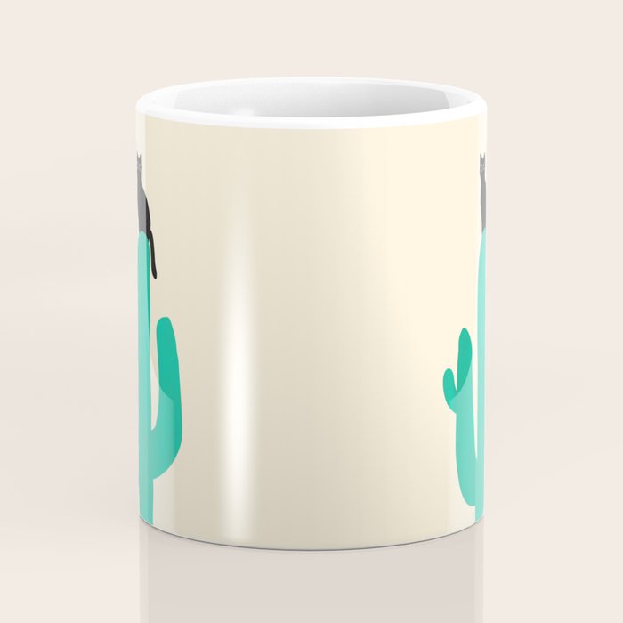 Cat on cactus Coffee Mug Gallery Image 4