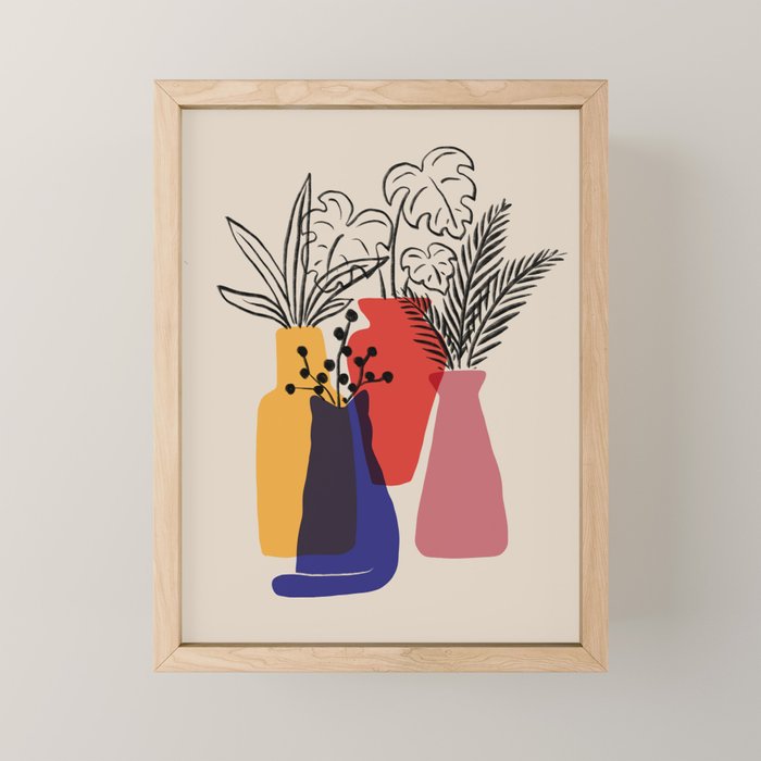 Cat and Plant 66 Mini Art Print Gallery Image 1