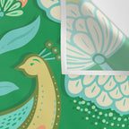 Peacock Dreams - Electric Green Wall Tapestry Gallery Image 3