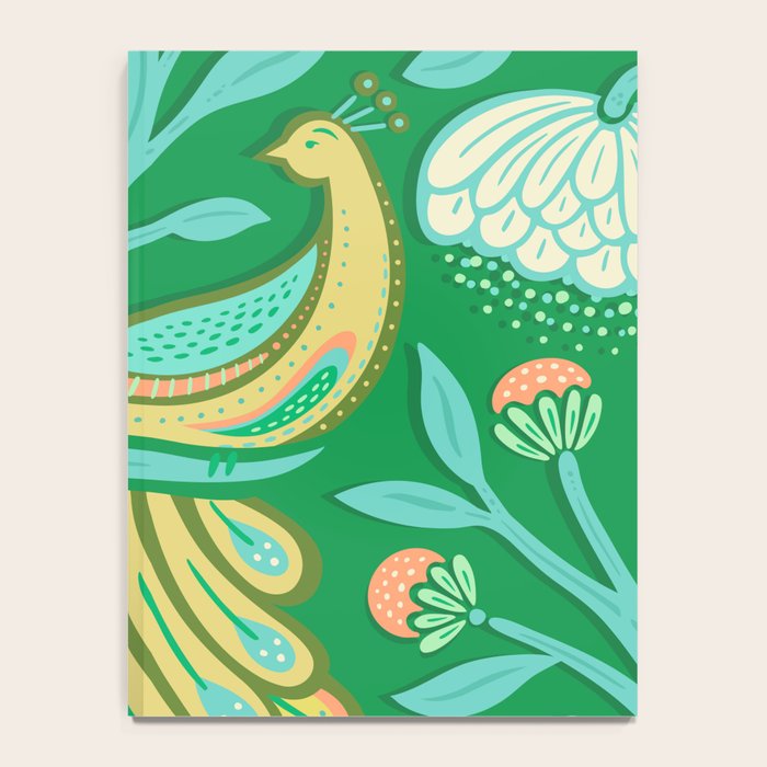 Peacock Dreams - Electric Green Notebook Gallery Image 4