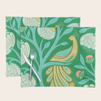 Peacock Dreams - Electric Green Placemat Gallery Image 1