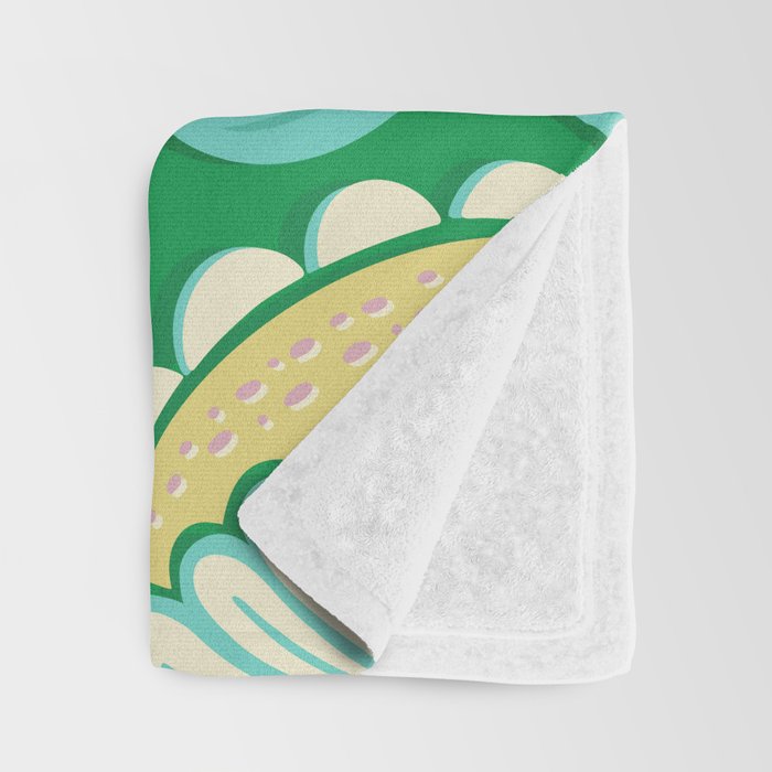 Peacock Dreams - Electric Green Throw Blanket Gallery Image 3