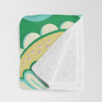 Peacock Dreams - Electric Green Throw Blanket Gallery Image 3