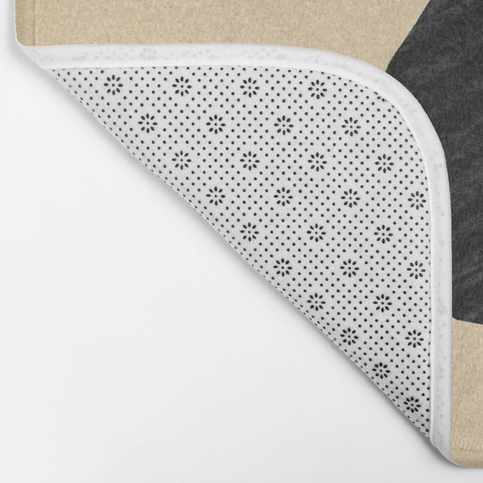 Minimalist black vase on the vintage paper Bath Mat Gallery Image 2