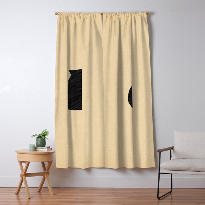 Minimalist black vase on the vintage paper Window Curtain Gallery Image 5