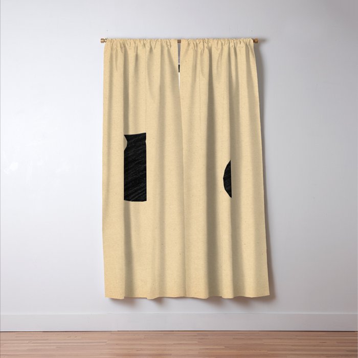 Minimalist black vase on the vintage paper Window Curtain Gallery Image 3