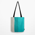 Turquoise Minimalist Digital Painting Artwork Black Lines Tote Bag Gallery Image 2