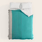 Turquoise Minimalist Digital Painting Artwork Black Lines Duvet Cover Gallery Image 6